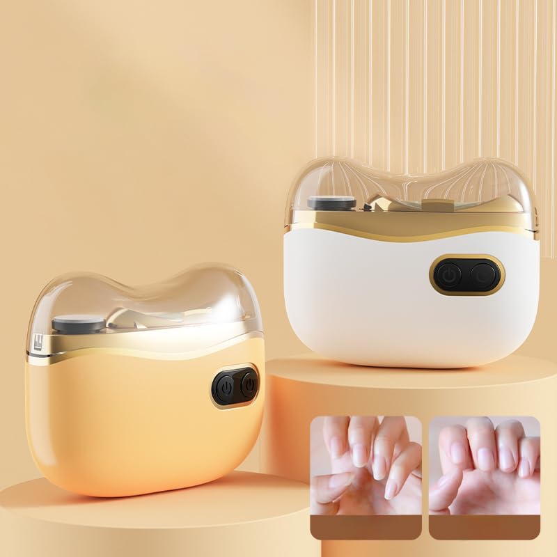 2-in-1 Electric Nail Clipper – Rechargeable Automatic Nail Trimmer with Curved Blade, Quiet & Safe for Babies, Kids & Adults, Portable Nail Care Tool (3 Colors)